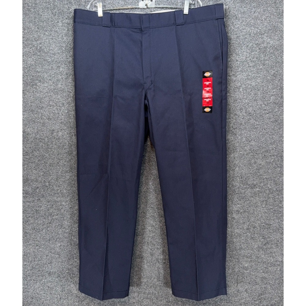 Dickies Pants Men 44x30 Navy Blue Original Fit 874 Work Trousers Chino NEW